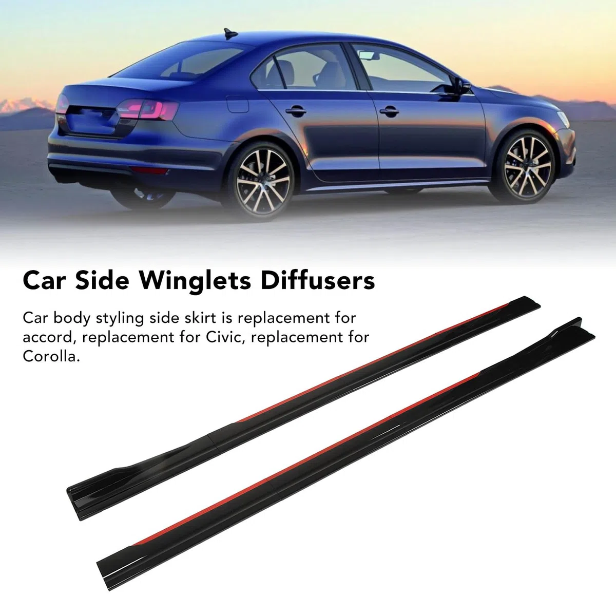 Difusor de Faldón Lateral Universal para Carrocería de Coche, Winglet para, Estilo Deportivo, Seguridad Mejorada