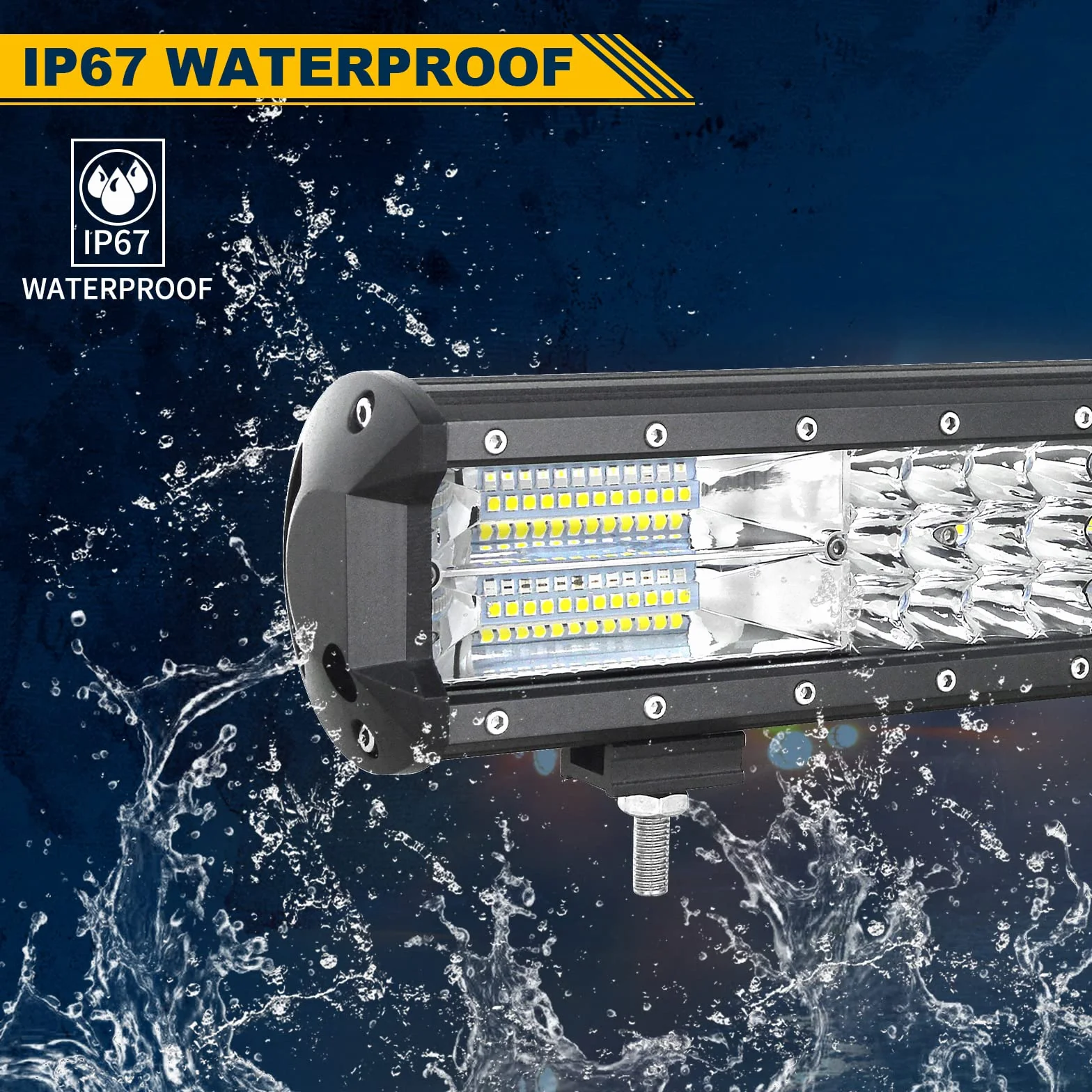 Willpower Barra Led 4x4 23'' 59cm 324W Barra de Luz Led Con Arnés de Cableado Fila Triple Faro Led Focos Led 12V 24V Barras Led Trabajo para Coche Tractor SUV ATV UTV Camion Barco Todoterreno