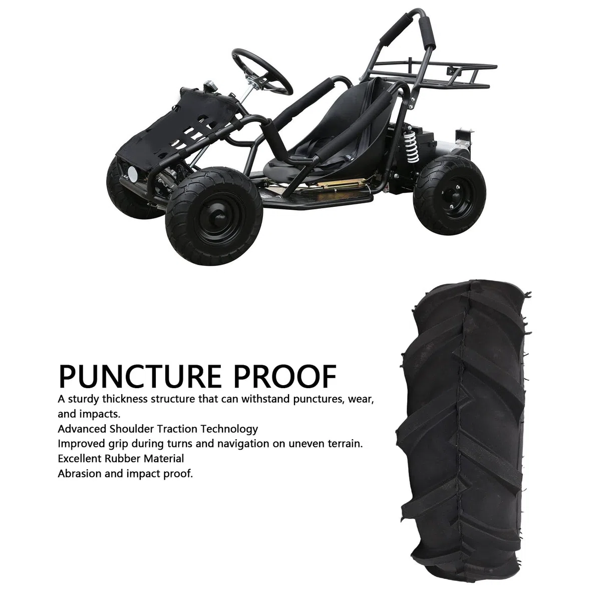 SIXRUN Conjunto de Neumáticos para Kart de 13 X 5.00-6, ATV, Cuatriciclo, Todoterreno, Minimoto con Excelente Agarre y Construcción Robusta.