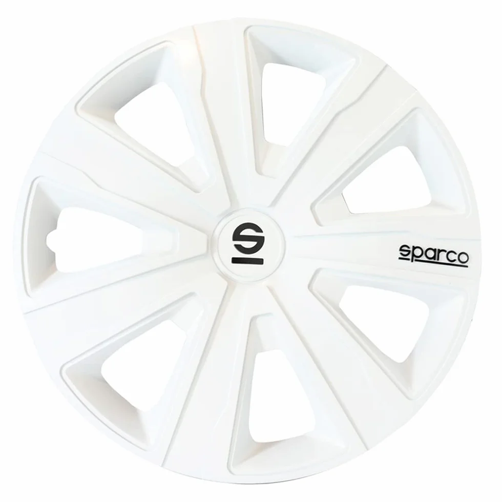 SPARCO Tapacubos 16" pulgada Kit blanco Embelecedores De Rueda Juego de tapacubos SPC1681WH