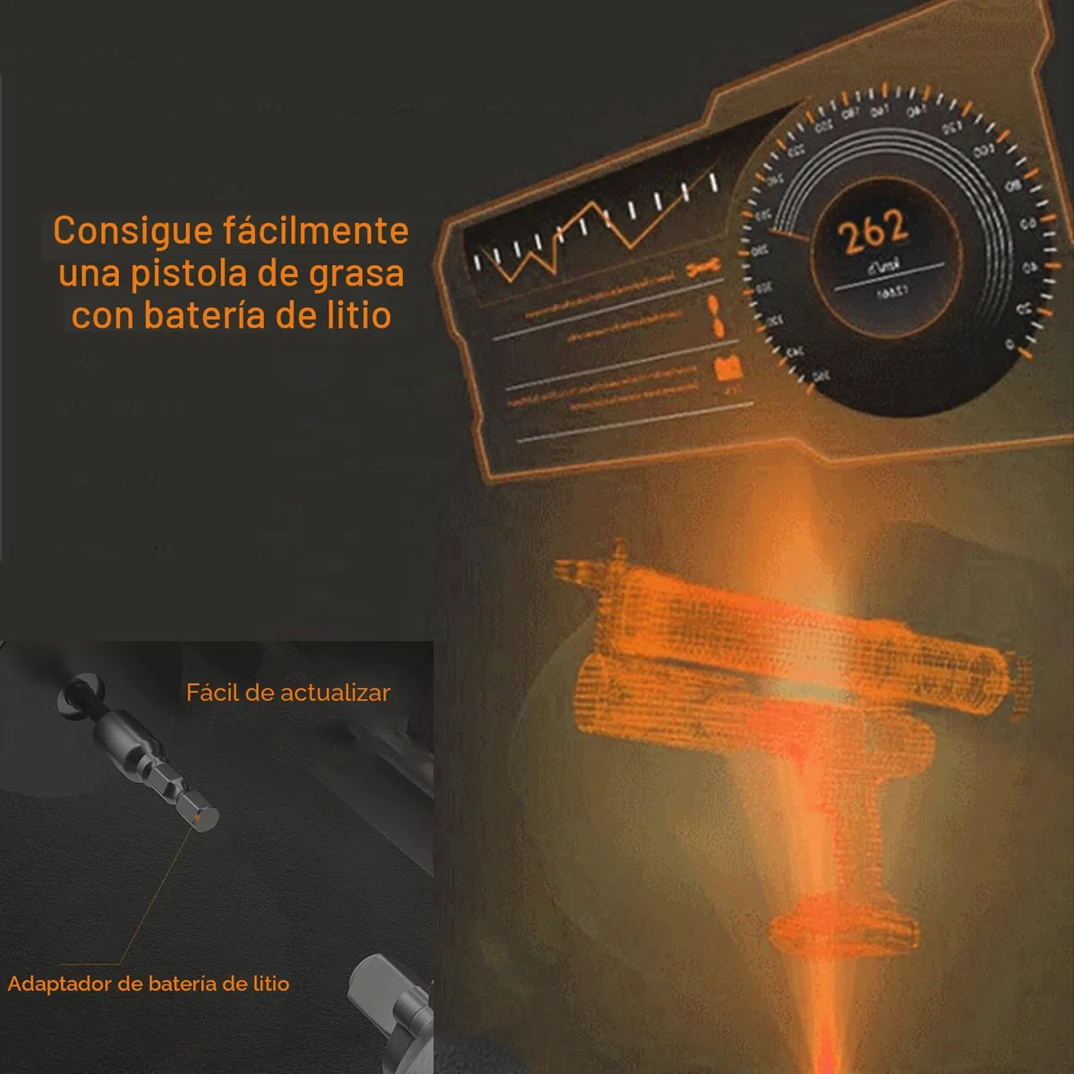 Adaptador de pistola de grasa, convierte herramienta neumática, taladros inalámbricos y controladores de impacto en pistola de grasa eléctrica, cabezal de pistola de conversión universal con acoplador