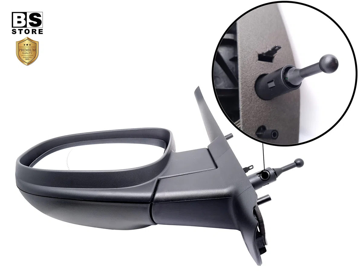 BSSTORE Espejo Retrovisor Exterior para KANGOO de 2012 a 2021 y CITAN W45 de 2012 Completo con Ajuste Mecánico (Izquierda - Lado del conductor)