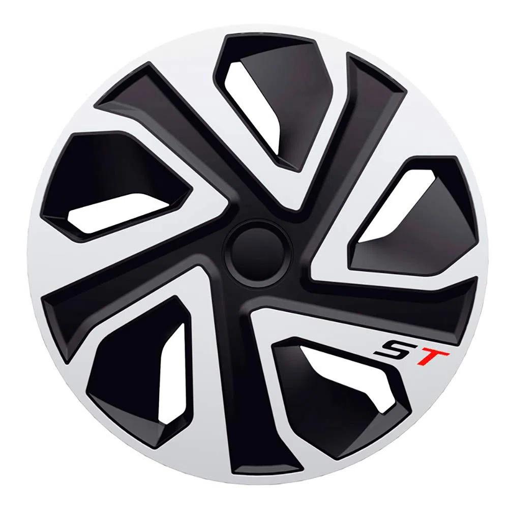 J-Tec Juego de 4 Tapacubos ST 16 Pulgadas Plateado/Negro