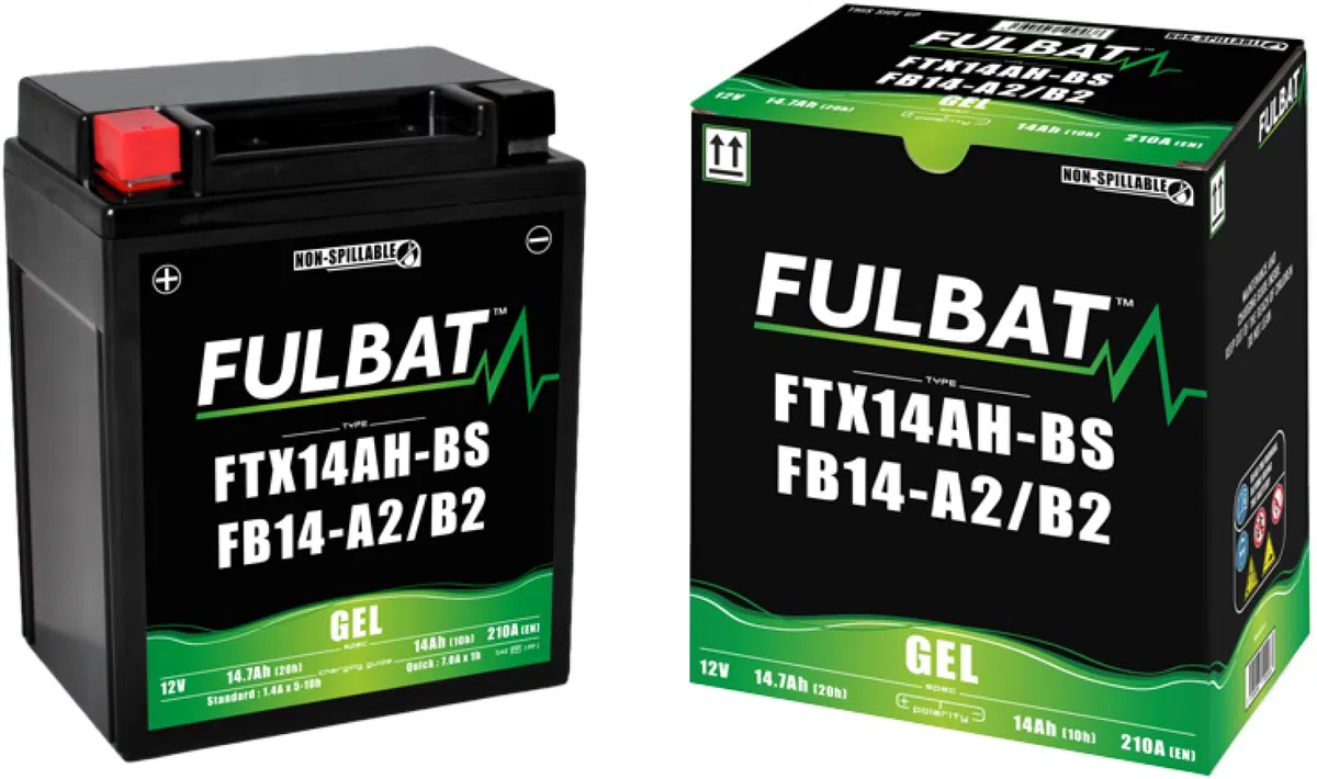 Fulbat - Batería Moto Gel YB14L-A2 / 12N14-3A 12V 14Ah
