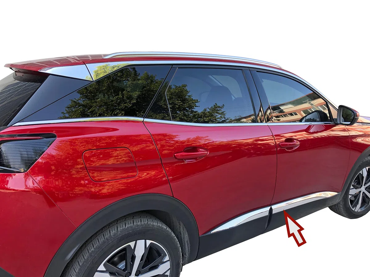 Recambo Molduras de Puerta Listones cromadas de Acero Inoxidable para Peugeot 3008 II, a Partir de 2016, Juego de 4 Piezas