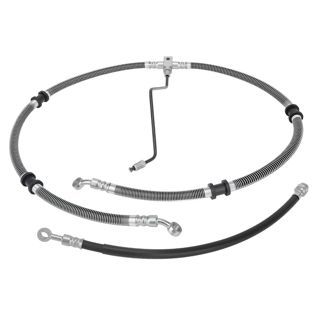 Kit de tubería de línea de manguera de freno delantero compatible con Yama-ha Kodiak 400 450 Grizzly 350 400 450 Bruin 350 Auto 2x4 4x4 2003-2014