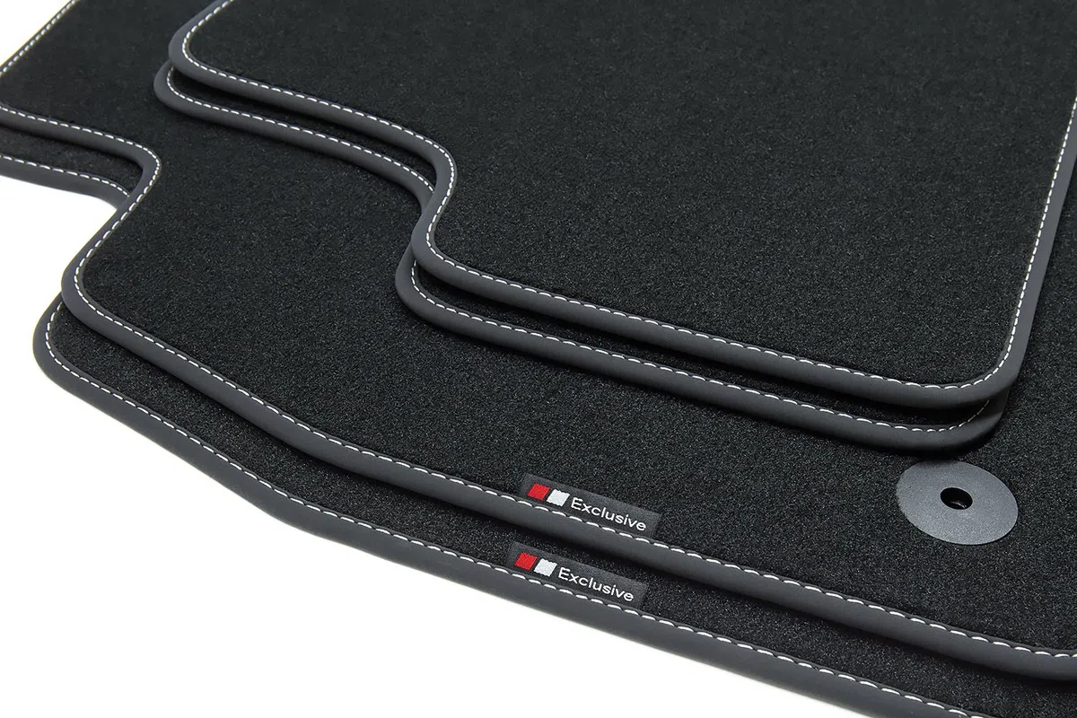 tuning-art BEF859 Alfombrillas para VW UP Skoda Citigo Seat MII, Costura:Plata