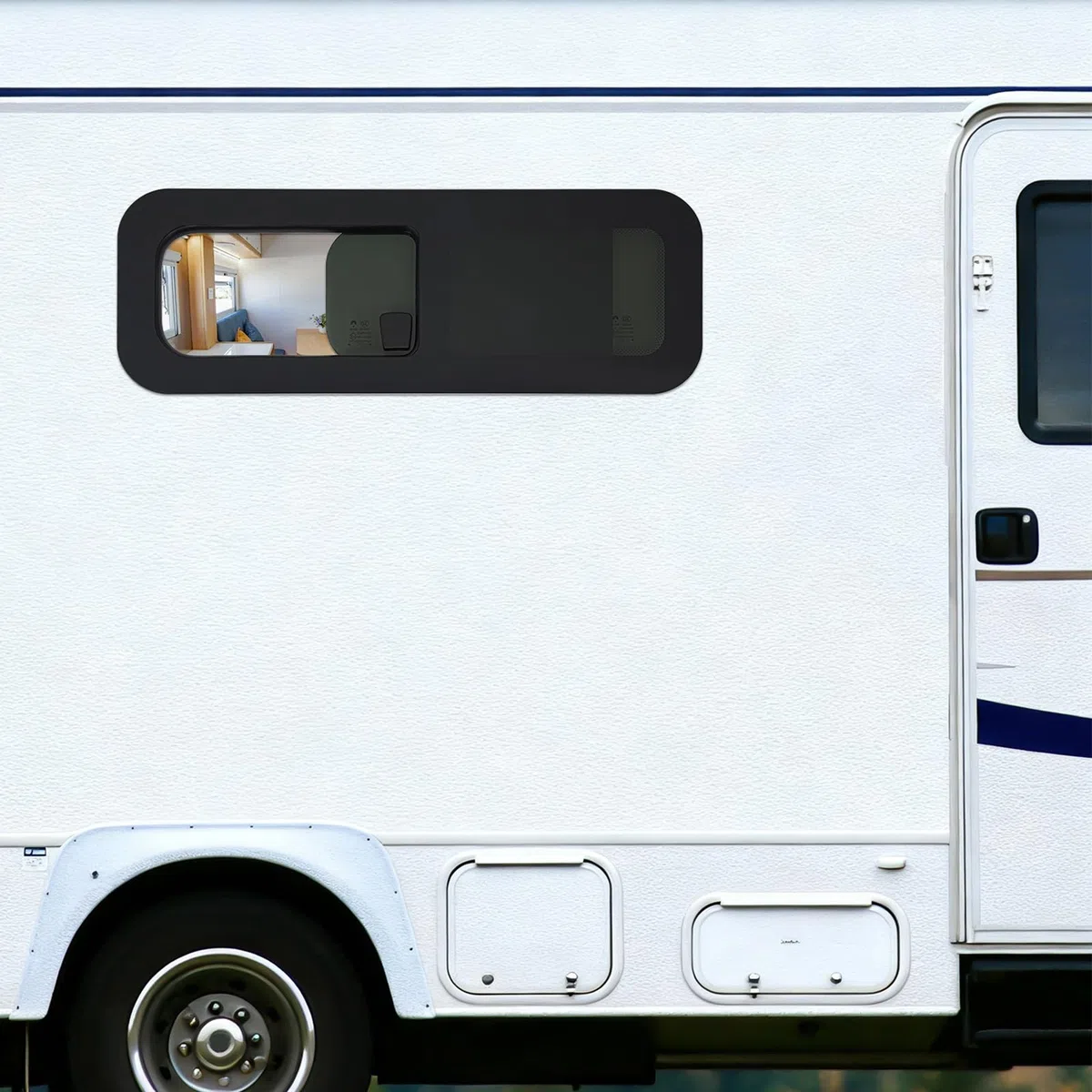 Ventana lateral para autocaravana, ventana deslizante horizontal, para caravanas RV camper, autocaravanas, vehículos de construcción, marina (780 x 280 mm)