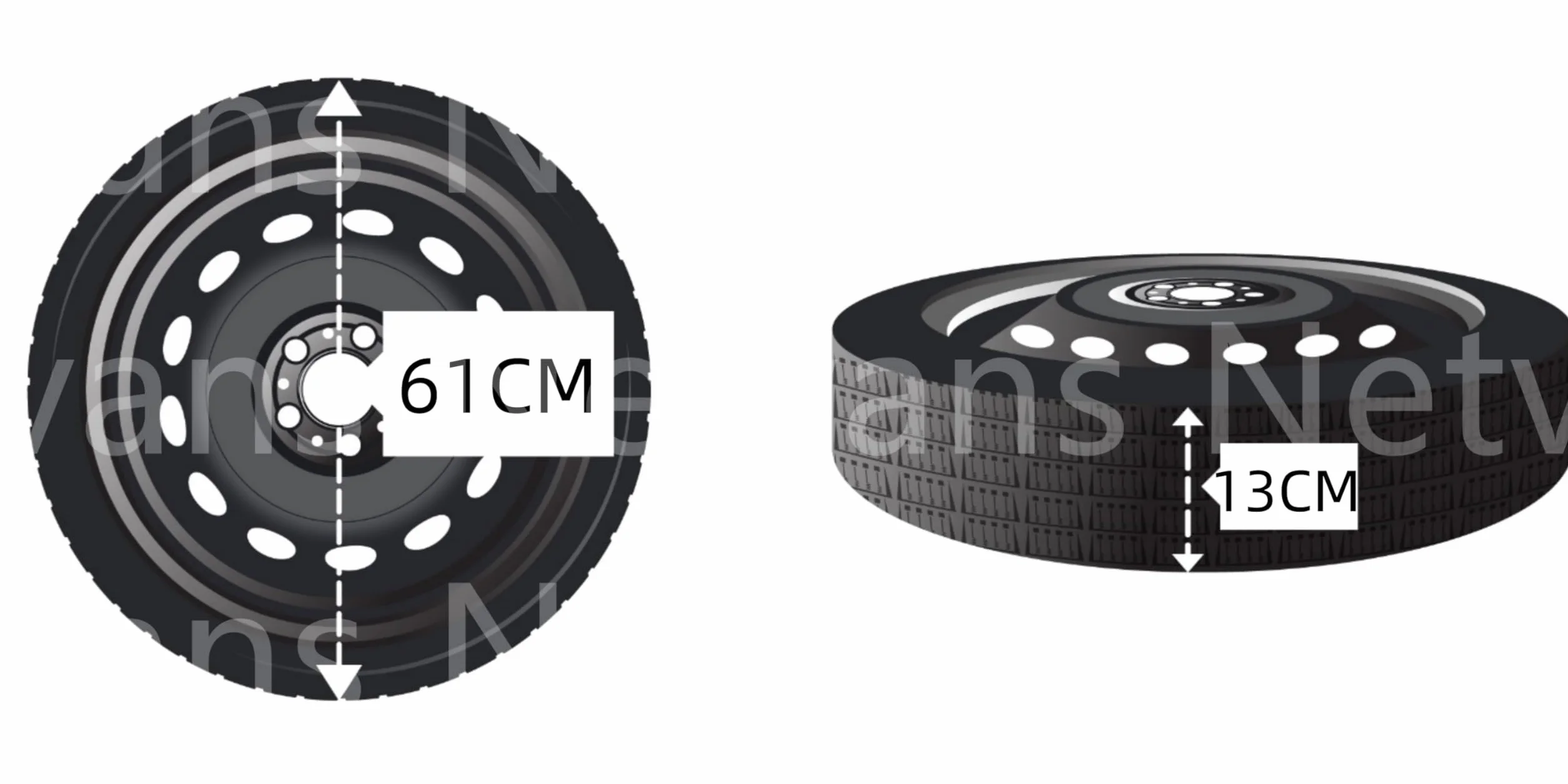 Rueda de emergencia de 17" compatible con Ford Puma con gato, llave y bolsa (clasificación de espacio)