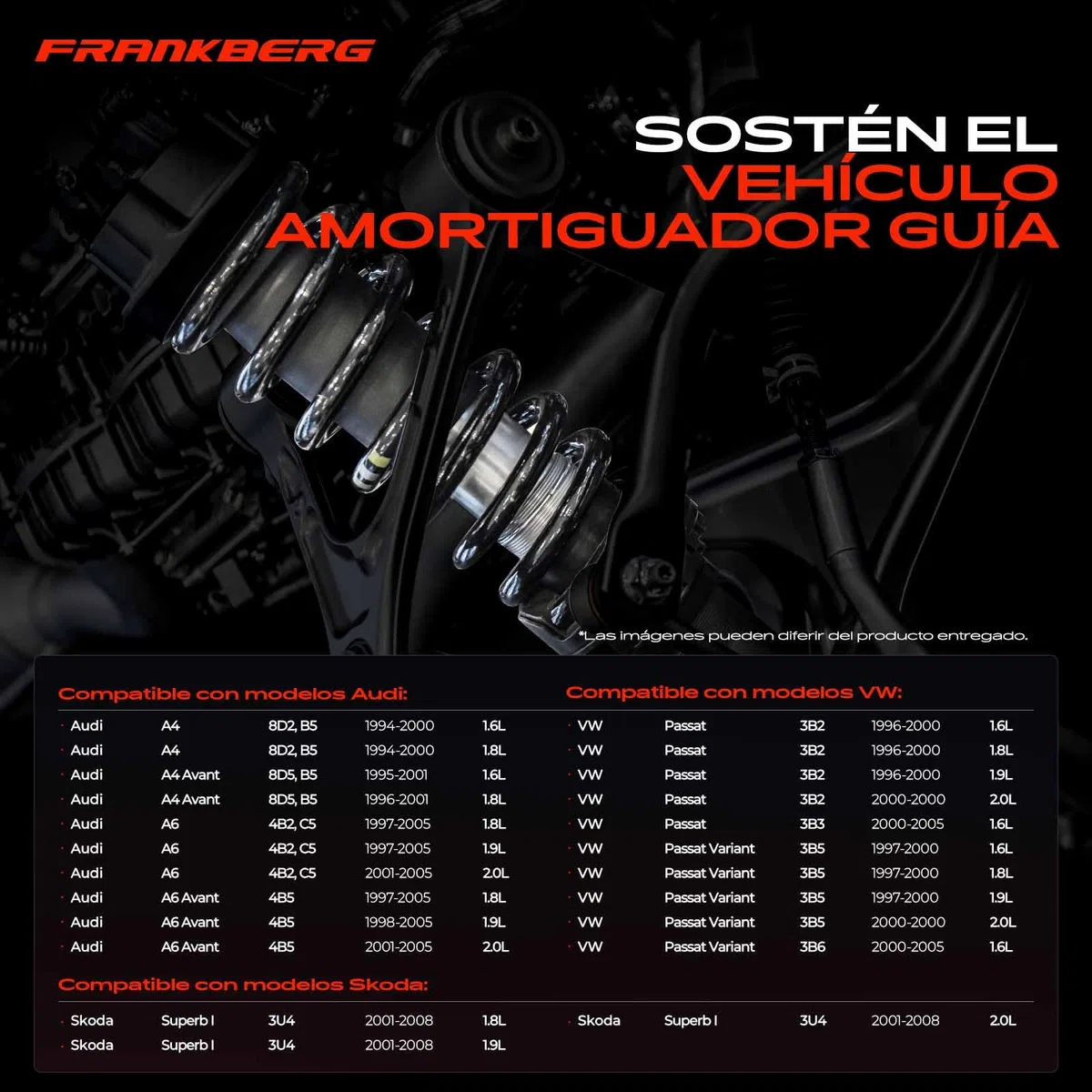 Frankberg 2x Muelles de chasis Muelles de suspensión Compatible con A4 8D2 P.a.s.s.a.t Variantee 3B5 A4 Avant 8D5 P.a.s.s.a.t Variantee 3B6 P.a.s.s.a.t 3B2 Replace# 8D0411105AQ