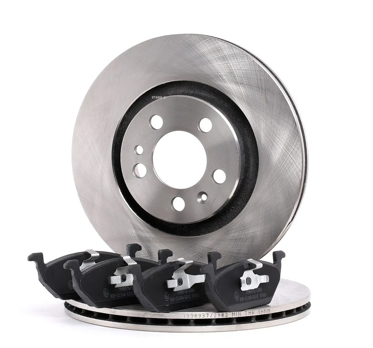 RIDEX 3405B0358 Juego para eje Kit de discos de freno y pastillas Delantero sin tornillos Compatible con VW Golf IV Hatchback 1J1