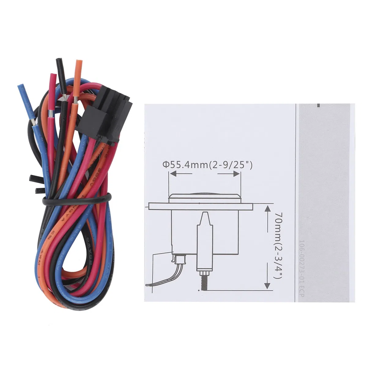 Medidor de Reloj con Esfera, Instrumento de Calibre de Reloj Universal de 52 Mm, 0 a 12 Horas, Luz de Fondo Roja, 12 V/24 V, para Coche, Barco, Yate, Motocicleta (marco negro)