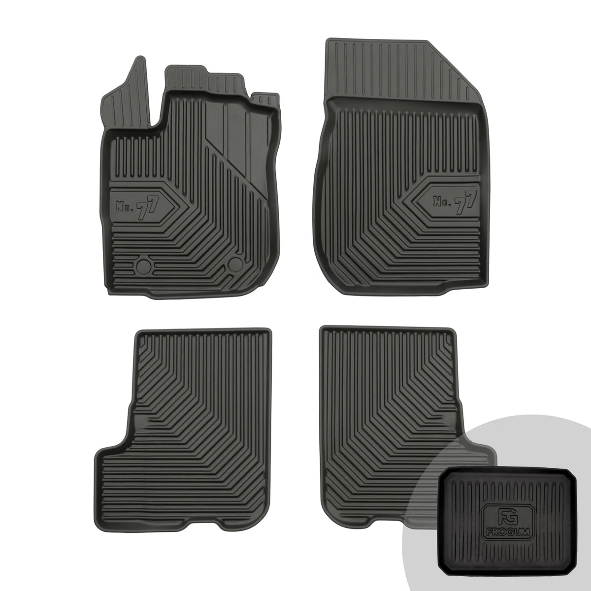 FROGUM No.77 Alfombrillas para Coche Alfombras para Dacia Sandero II 2012-2020 | Borde Alto | para Todo el año | Tamaño