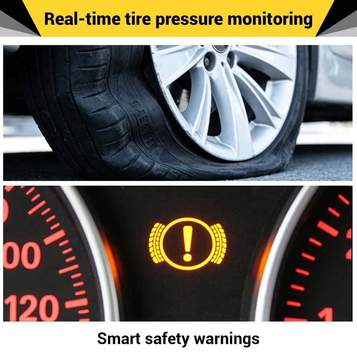 CPROSP 4 Sensore TPMS, Compatibles con Mercedes Clase C, A, GLC, GLE (W205, W176, X253, W166), CLA, CLS, Clase E, S | Códigos OE A0009050030, A0009057200 | 433MHz | Preprogramados Sensor Presion