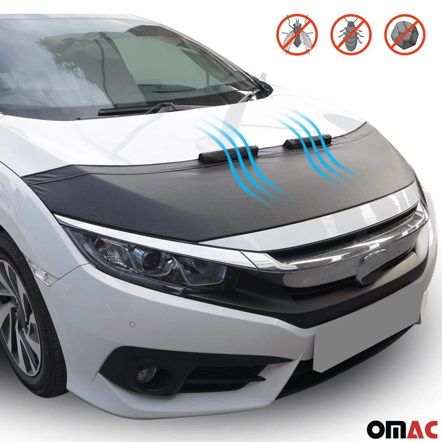 Haubenbra Steinschlagschutz Bonnet Bra compatible con Audi Q5 FY 2017-2024 Negro Halb