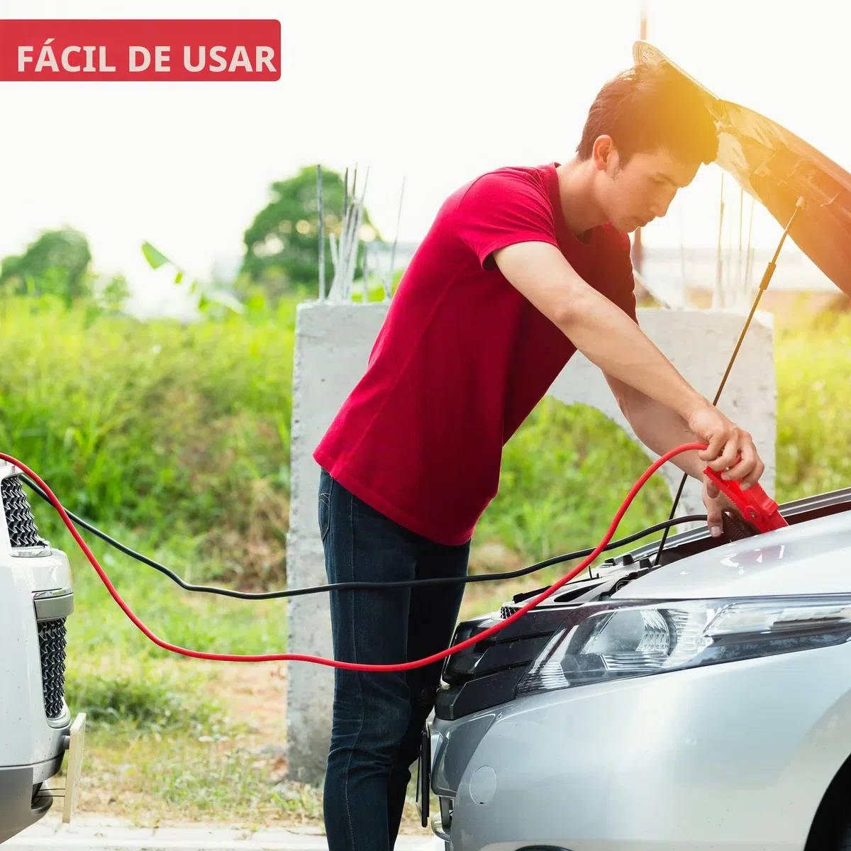GADLANE Cables de salto de 6 m de largo, resistentes para batería de coche, cables de salto de 1500 amperios y 30 mm² de grosor con abrazaderas fuertes, para coches de gasolina y diésel (1500A)