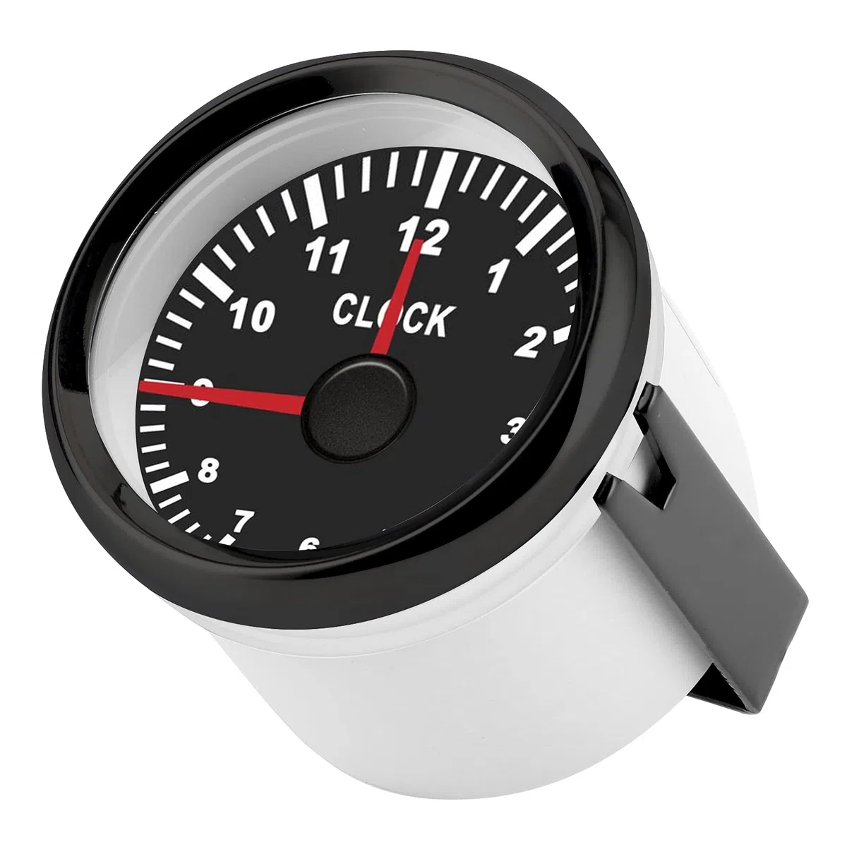 KIMISS Instrumento de Calibre de Reloj Universal de 2 Pulgadas 0-12 Horas con Luz de Fondo Roja para 12 V/24 V, Bote, Yate, Motocicleta-Diseño Impermeable y Antifog