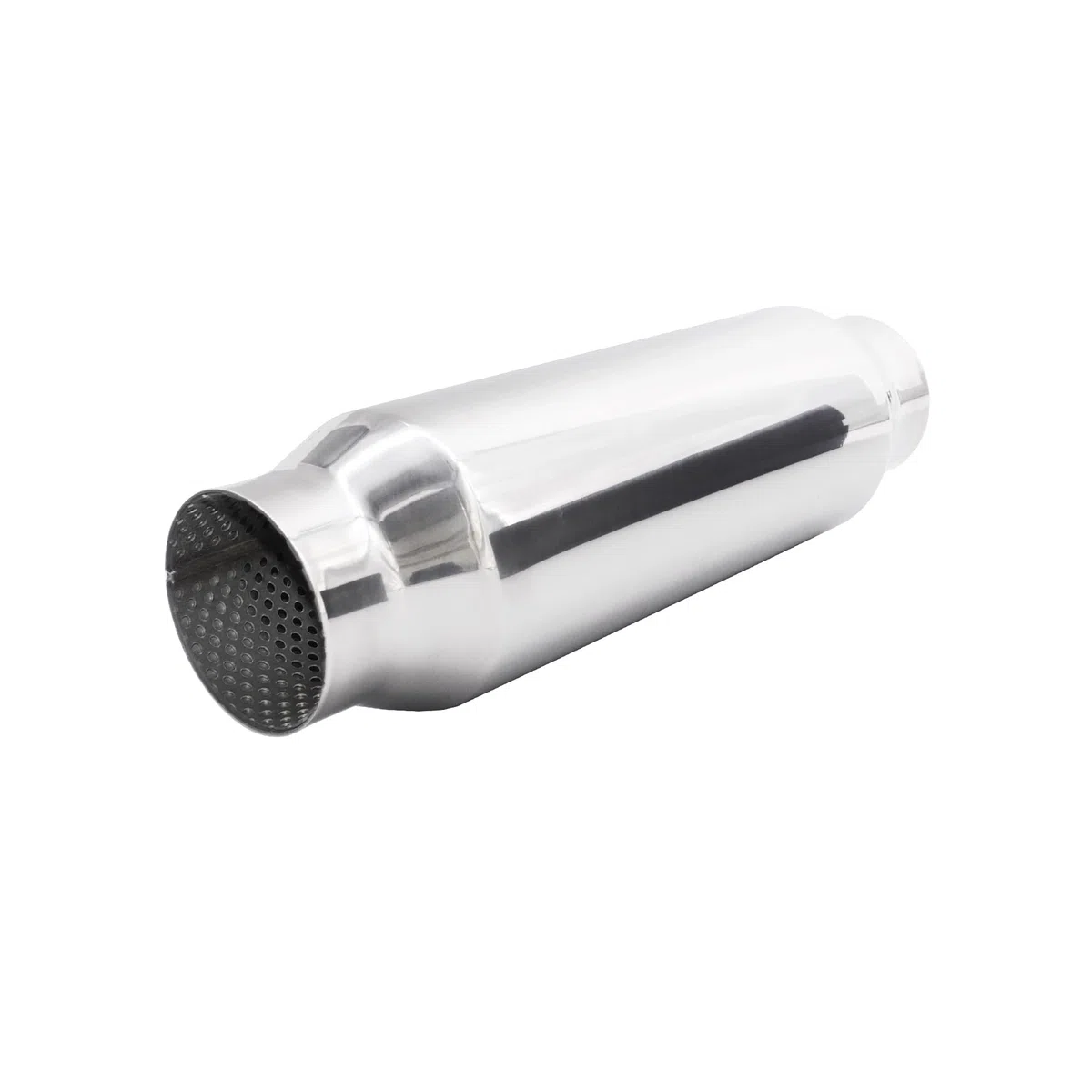Simoni Racing ESR8 - Silenciador deportivo universal, salida redonda recta, silenciador recto para coche, acero inoxidable, longitud 305 mm