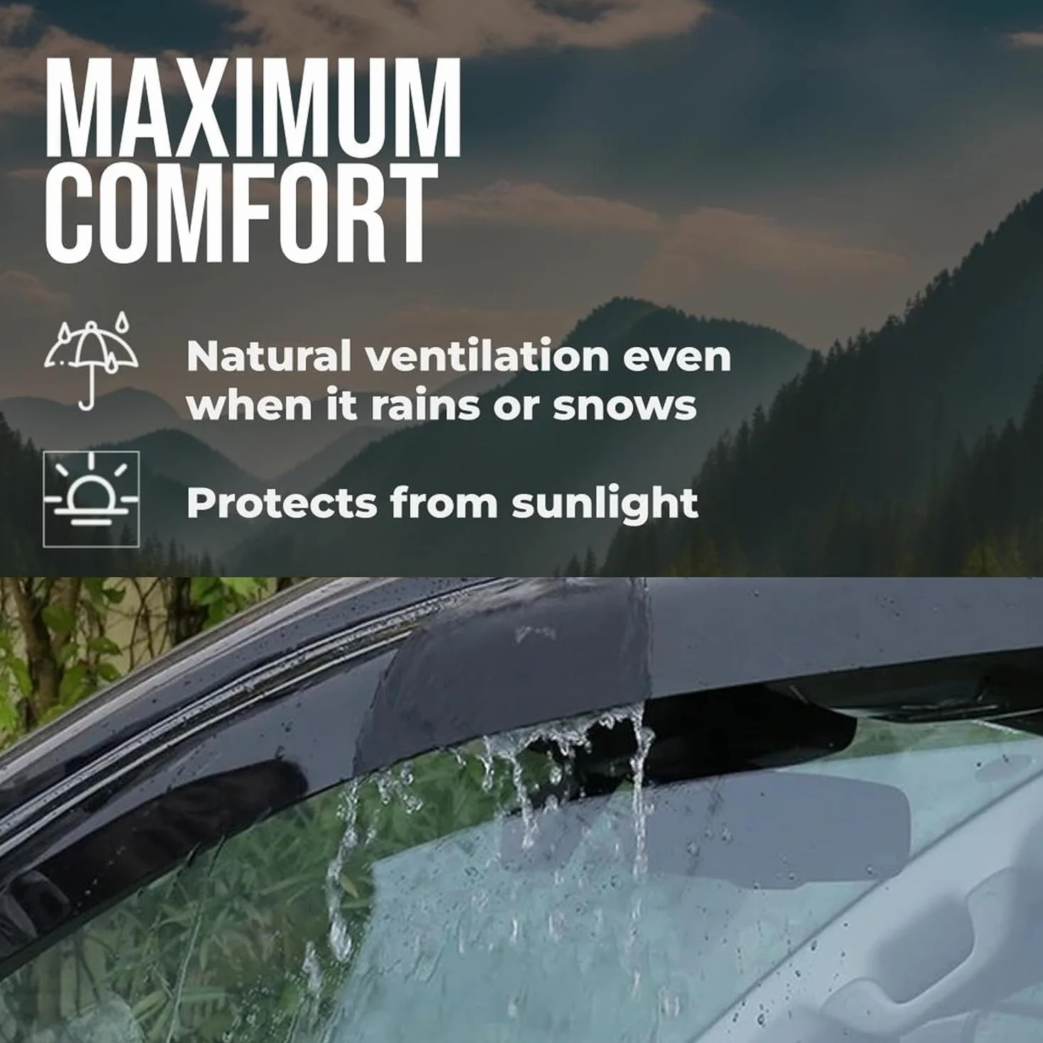 Deflectores Compatibles con MG ZS | 2017-2024 - Vidrio Acrílico Duradero - Derivabrisas Delanteros Ahumados para Ventanillas - Instalación Interior - 2 Unidades