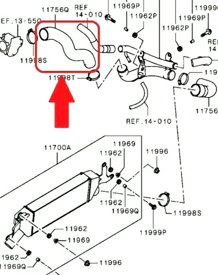 1505A537 11756Q - Manguera turbo para aire de carga compatible con Mitsu bishi Outlander ASX LANCER 1.8 2.0 2.2 DI-D
