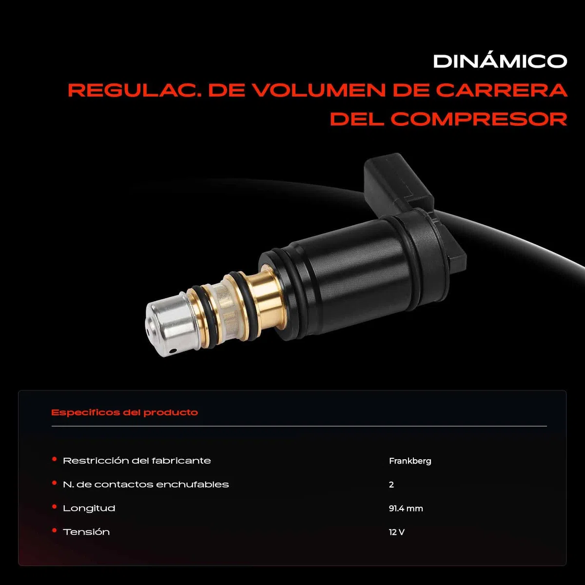 Frankberg Válvula reguladora del aire acondicionado del compresor 6 Ranuras Compatible con C.a.d.d.y CC C.r.a.f.t.e.r Golf J.e.t.t.a Polo P.a.s.s.a.t S.h.a.r.a.n Replace# 5Q0820803