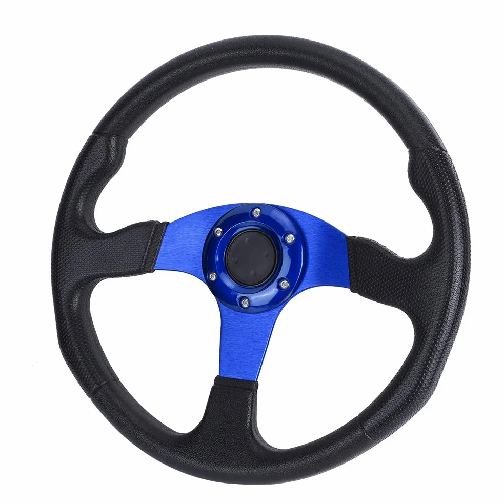 Tbest Volante, Volante, 350Mm Volante Plano350Mm14In Racing Car Sport Volante Deep Dish 6 Tornillos Universal Modificado Accesorionegro (Azul)