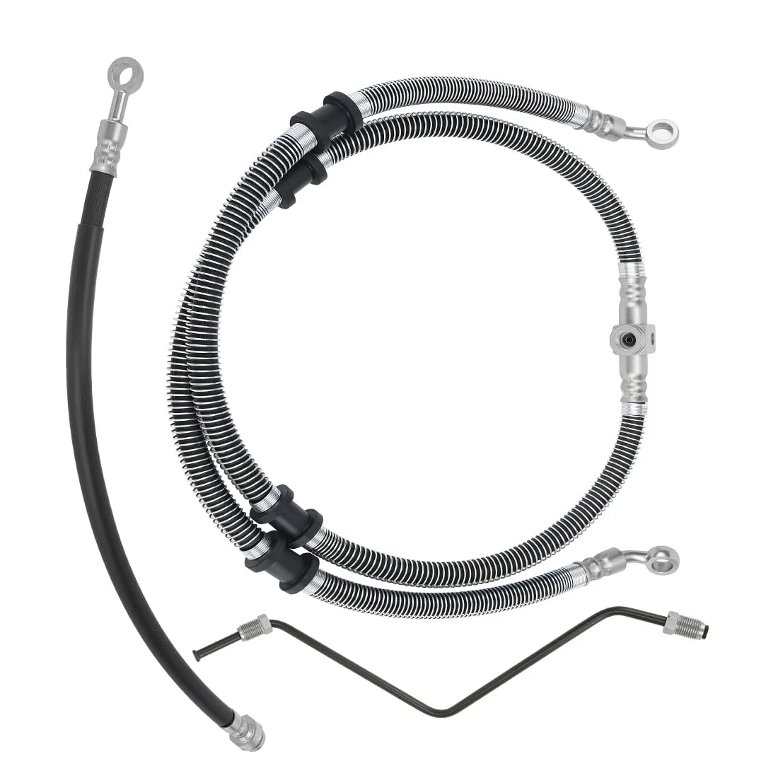 Kit de tubería de línea de manguera de freno delantero compatible con Yama-ha Kodiak 400 450 Grizzly 350 400 450 Bruin 350 Auto 2x4 4x4 2003-2014