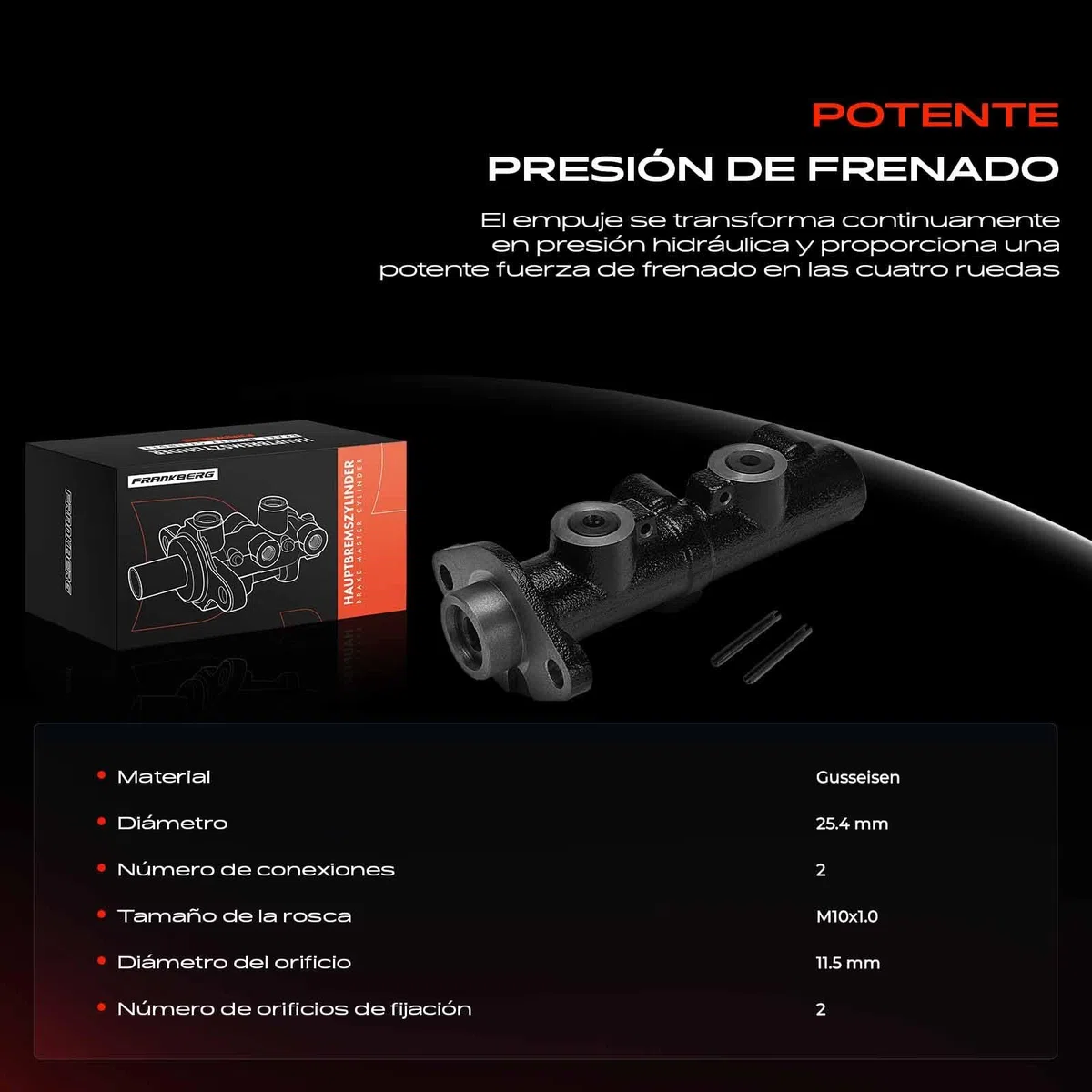 Frankberg Cilindro principal de freno Cilindro de freno Compatible con P.a.t.r.o.l III/2 Station Wagon W260 P.a.t.r.o.l III/2 Hardtop K260 Replace# 51935,46010-G9701
