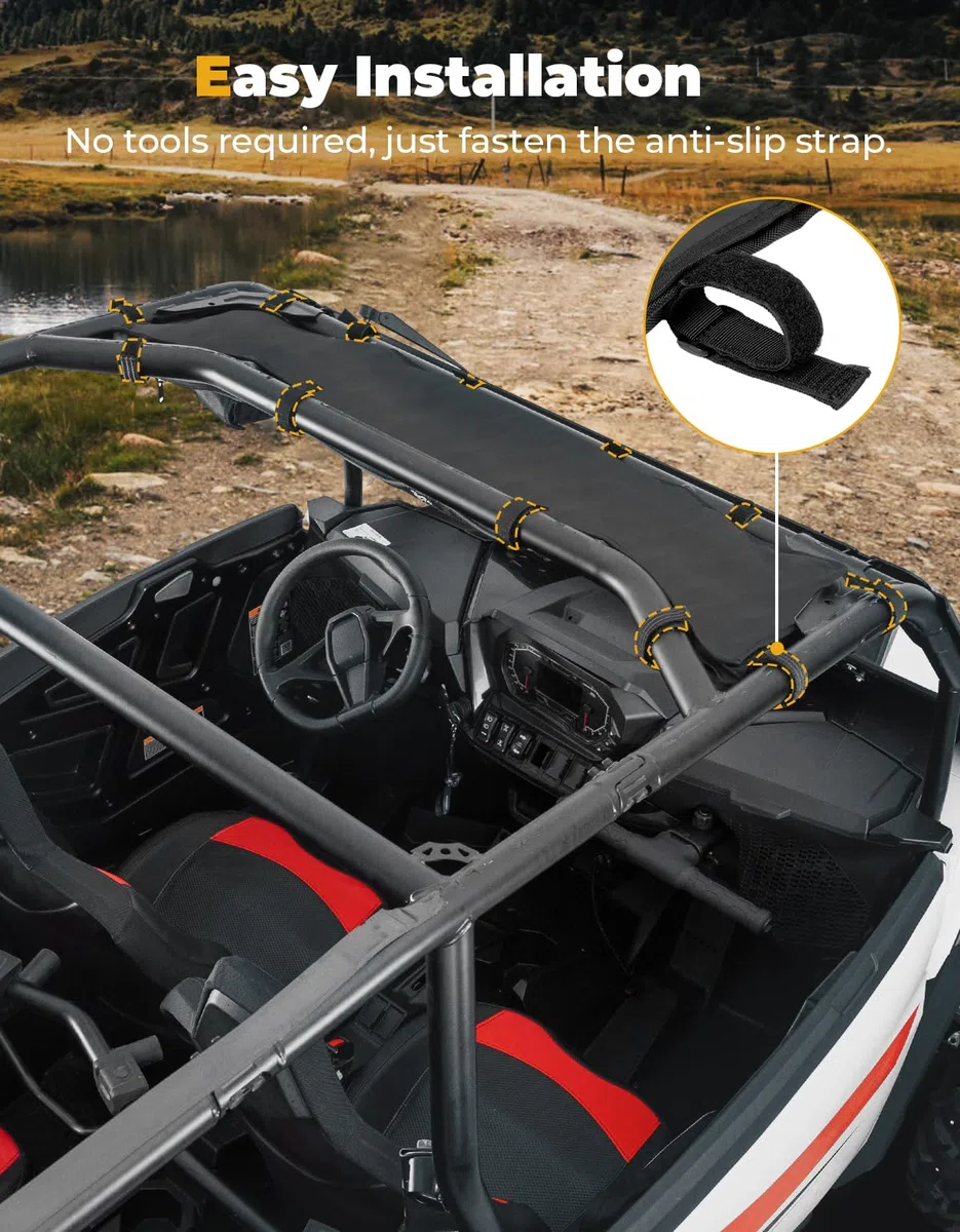 KEMIMOTO Bolsa de techo UTV compatible con RZR XP 1000 2024, gran capacidad 1680D, impermeable, evita la flacidez, bolsa de almacenamiento superior compatible con Polaris RZR XP 1000/RZR XP 4 1000