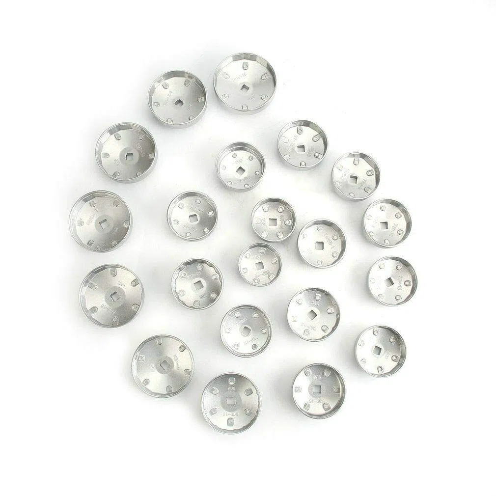 JOMAFA JUEGO DE LLAVES PARA FILTROS DE ACEITE DE ALUMINIO, 23 PIEZAS KIT HERRAMIENTAS PARA QUITAR FILTROS ACEITE SEGURO - 10516