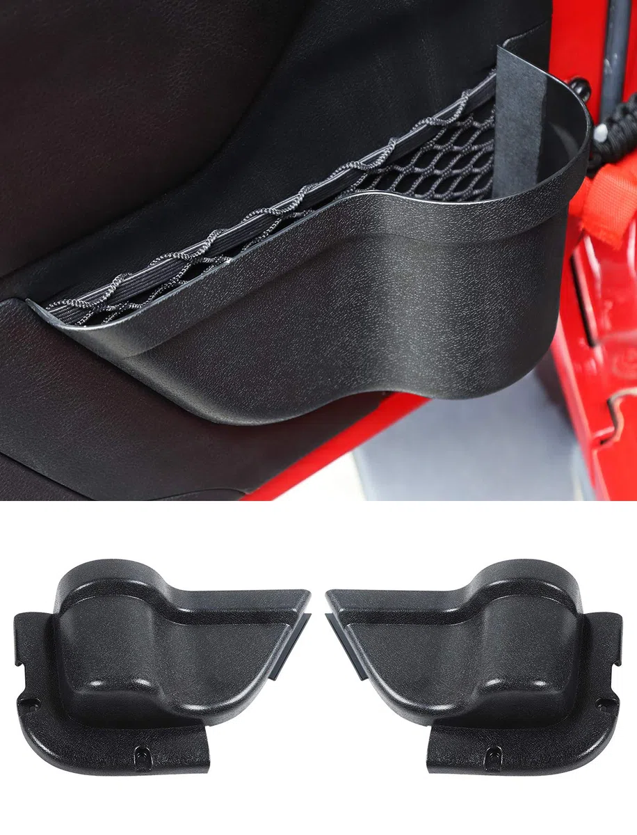 Savadicar DP3 - Bolsillos de Almacenamiento para Puerta Delantera, Caja organizadora de inserción Lateral para Jeep Wrangler JK JKU 2/4 Puertas 2011-2018, Accesorios de expansión de Almacenamiento