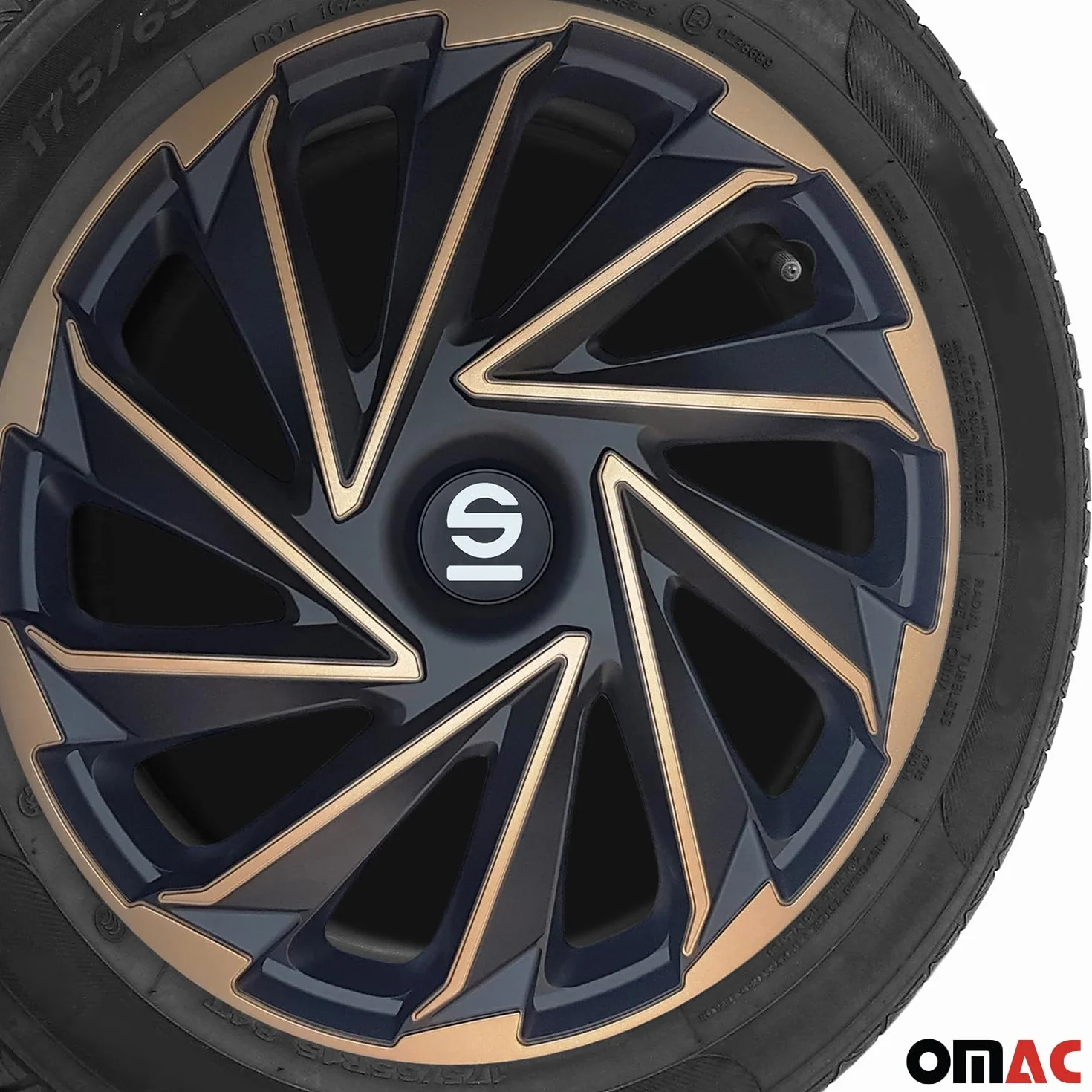SPARCO Tapacubos 16" pulgada Kit dorado negro Embelecedores De Rueda Juego de tapacubos SPC1680GDBK