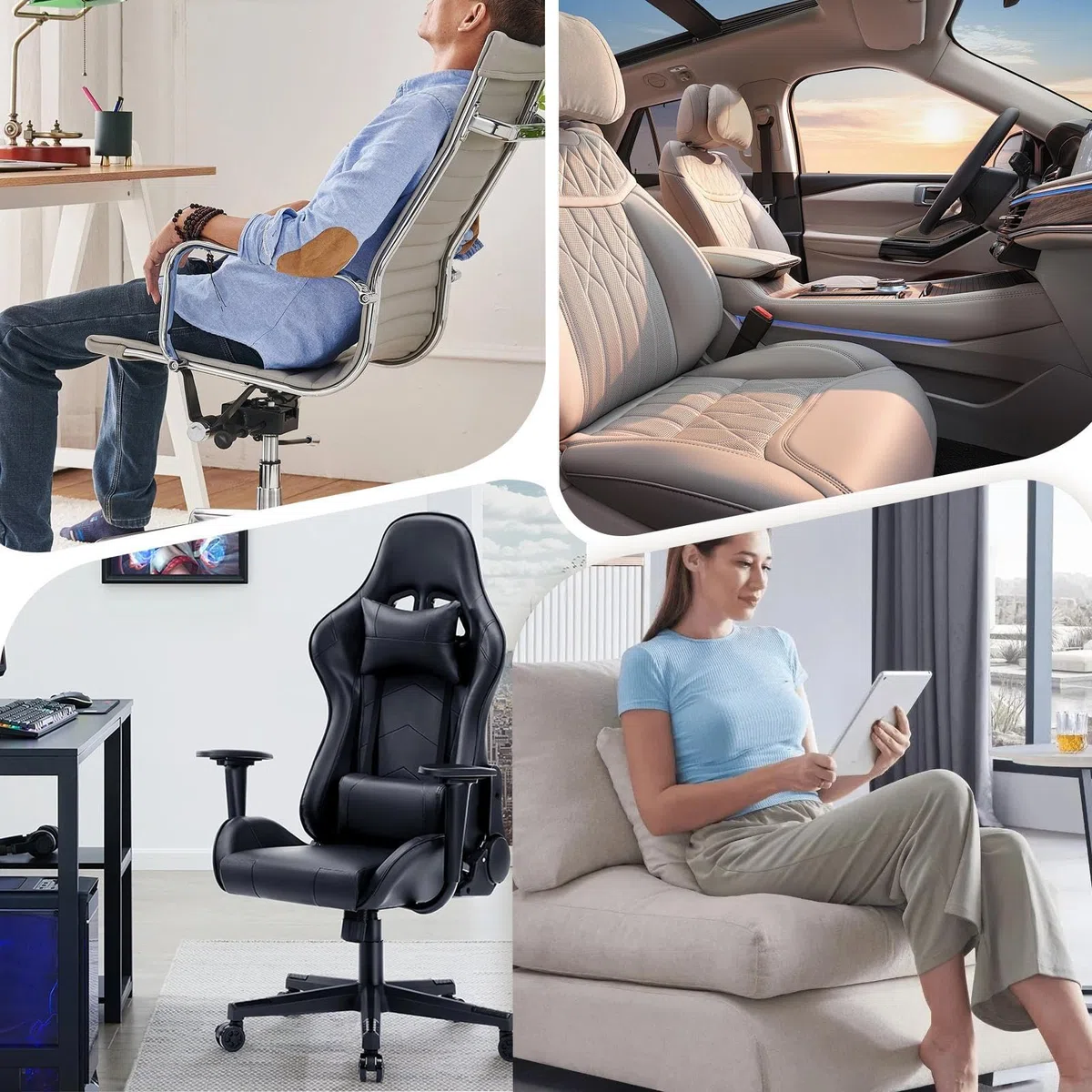 Almohadilla de refrigeración para asiento de coche, cojín de refrigeración para asiento delantero de coche, ventilado, 8 ventiladores incluidos, alfombrilla de malla de seda helada, silenciosa para