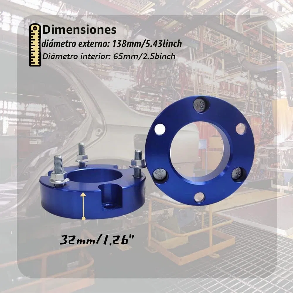 JINGLING Kits de elevación de espaciadores de suspensión delantera de 32 mm para Triton L200 2005-2014 Adaptador de elevación Strut Spring 2 piezas (delantero)