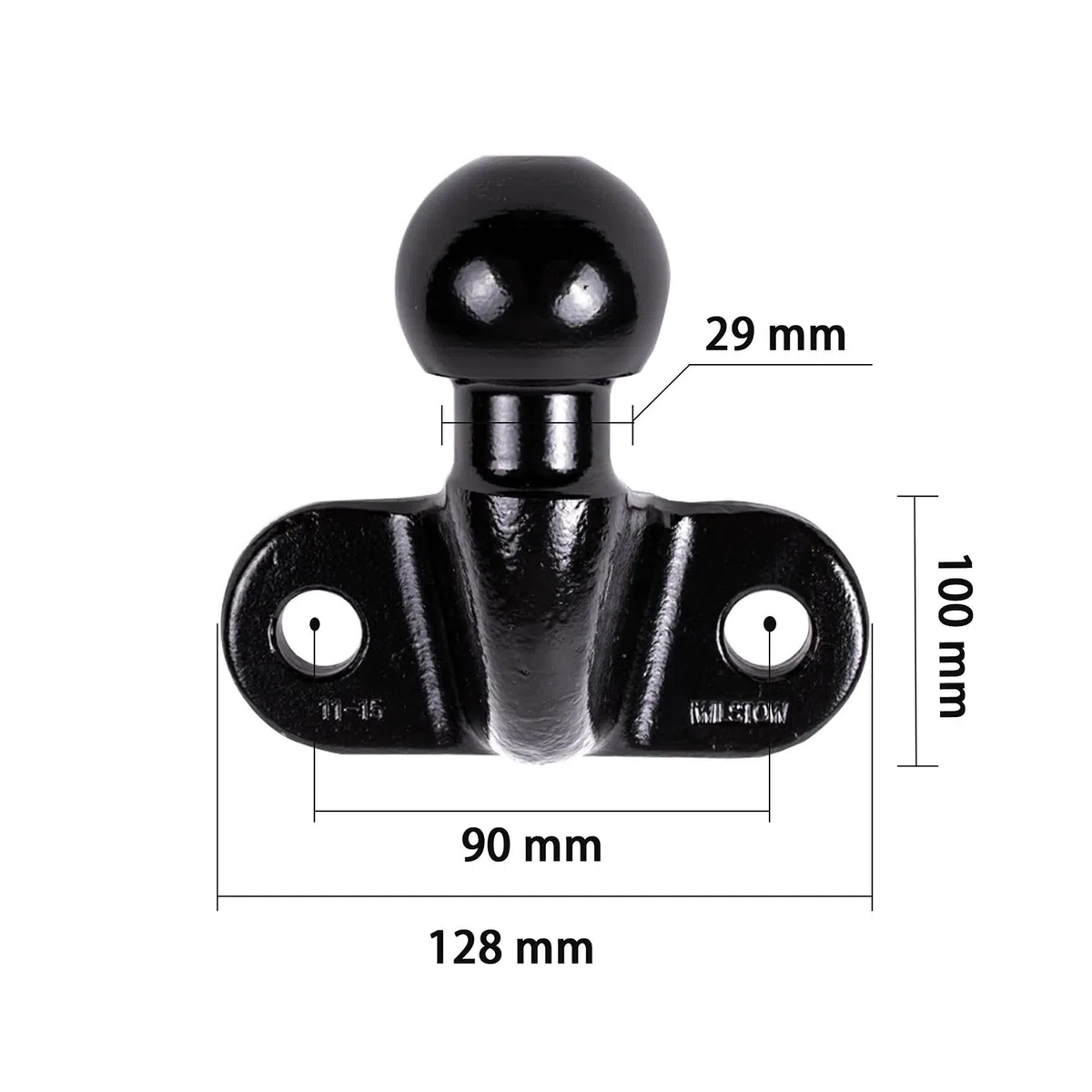 HEYOUTH Bola Remolque Ø50mm,Enganche Remolque,3500 kg,Bola de Enganche para Remolque,para Coches, Camiones y Tractores (Negro)