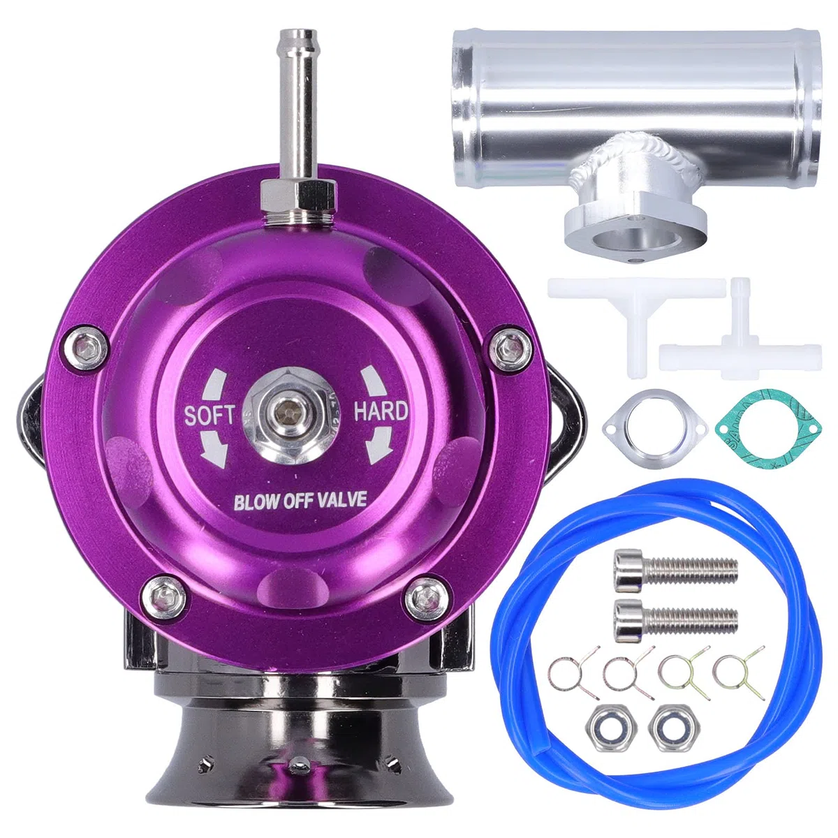 Válvula de descarga turbo de palanquilla de aluminio, tubo de brida de 2,5 pulgadas TipoRS Válvula de descarga universal Accesorio para automóvil SDDBOVGRSBL FPG250(Violeta)