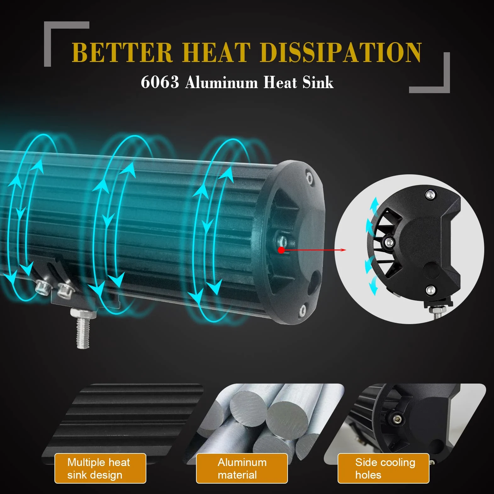 RIGIDON 8D 23 Pulgadas 480W barra de luz led, 2 Pcs 4 pulgadas 60W foco trabajo lámpara, barras luminosas y 12V kit de cableado para off road camión coche ATV 4x4, Faros 6000K blanca