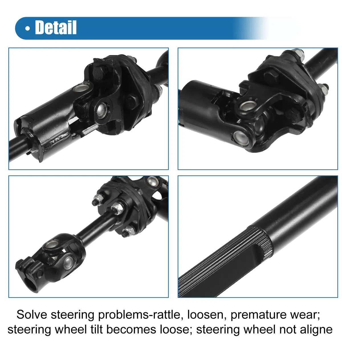 X AUTOHAUX Eje Intermedio De Dirección Para Chevy Tracker 1999-2004 1Pc | Metal, Negro, 35.5X5.2X7Cm, M8X1.25, Oe 48220-65D60, Para Chevy S10 99-04, Para Suzuki Vitara 99-04 Y Gran Vitara 99-05