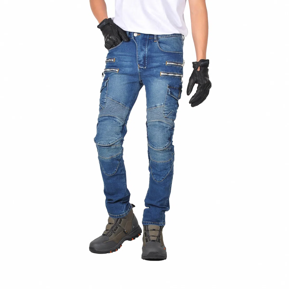 Pantalón Moto Hombre Vaquero Stretch, Pantalones Vaqueros Moto Hombre, Jeans Moto Hombre Cargo Multibolsillos,Denim Elástico Cómodo para Uso Diario y Conducción, Urbano 4 Estaciones
