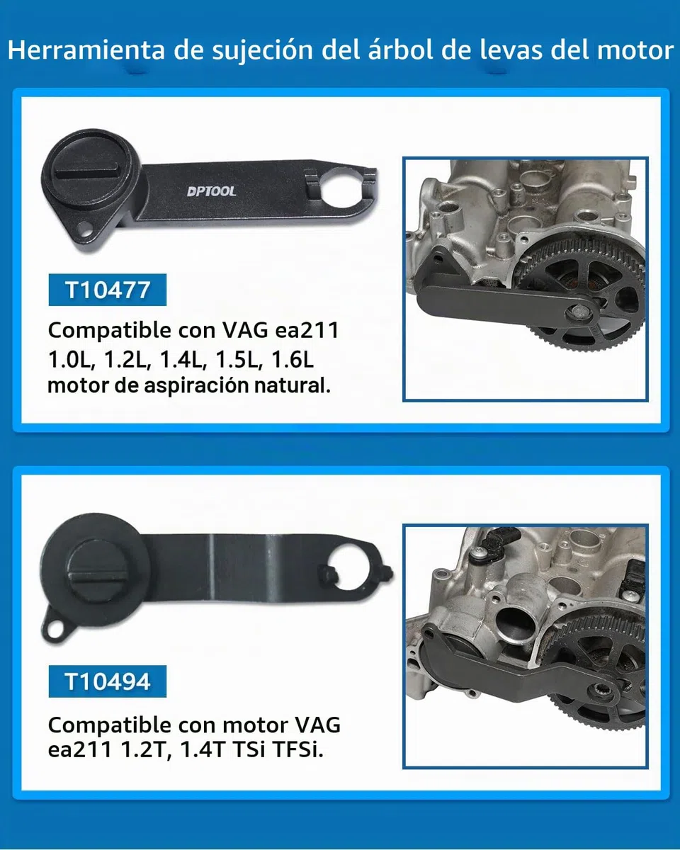 DPTOOL Juego de 8 Herramientas de sincronización de árbol de levas y cigüeñal de Repuesto para Motor VAG EA211 1.0L 1.2L 1.4L 1.6L FSI TSI TFSI Motor de Gasolina Compatible con VW Audi A3/Golf