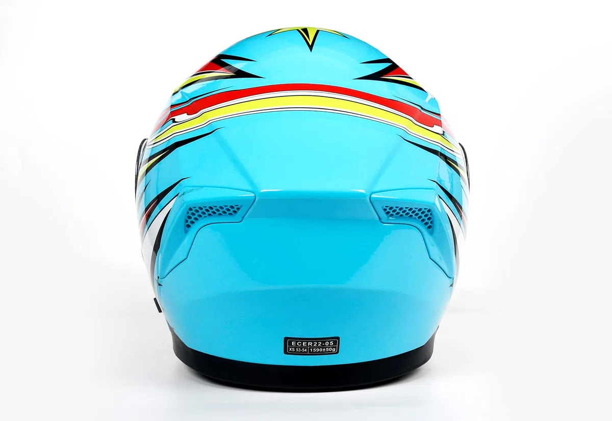 BHR Casco de moto integral con doble visera 814 Ride | Casco de moto Certificado ECE con doble visera anti-rayas | WIND ROSE BLUE | XL
