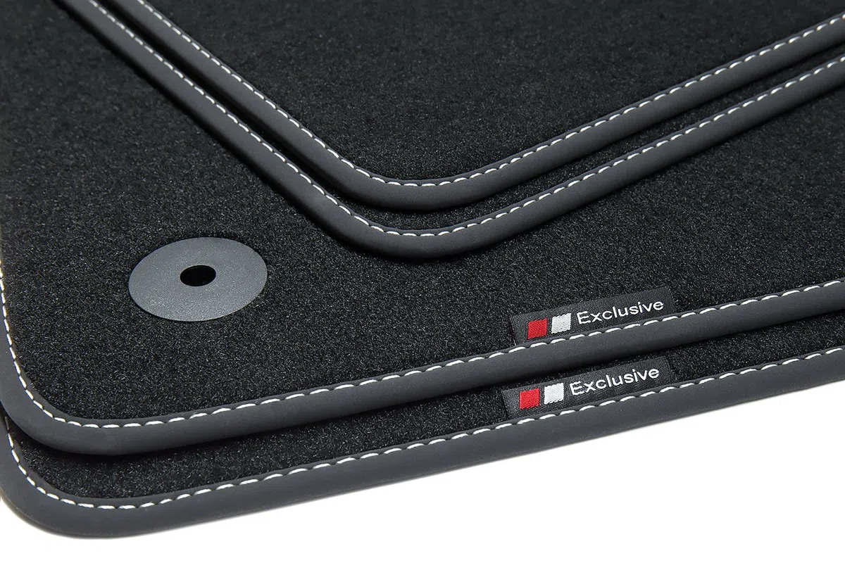 tuning-art BEF859 Alfombrillas para VW UP Skoda Citigo Seat MII, Costura:Plata