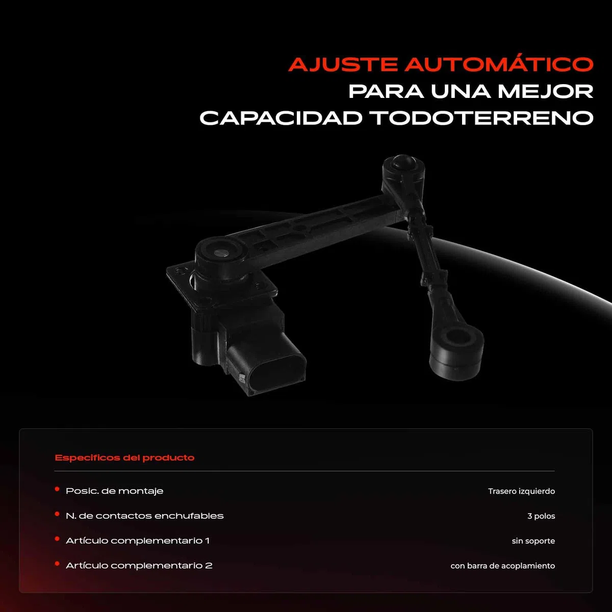 Frankberg Sensor de altura Regulación de nivel Parte trasera izquierda para Discovery III L319 LA TAA R.o.v.e.r Sport LS 2004-2013 LR020159