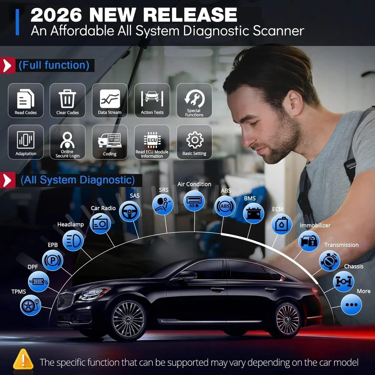 Thinkcar OBD2 escáner Bluetooth 5.0, ThinkDiag 2 Diagnosis Coche Multimarca de Todo el Sistema, Can-FD&16 Funciones de Reset, obd2 Diagnostico Coche con Prueba Activa, Auto-Vin, codificación ECU