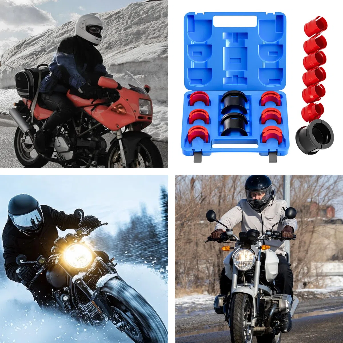 Instalador de Retenes | Juego de Extracción para Horquillas de Moto | Equipo de Precisión para Montaje de Retenes de Amortiguador | Para Garaje Moto Exterior y Hogar