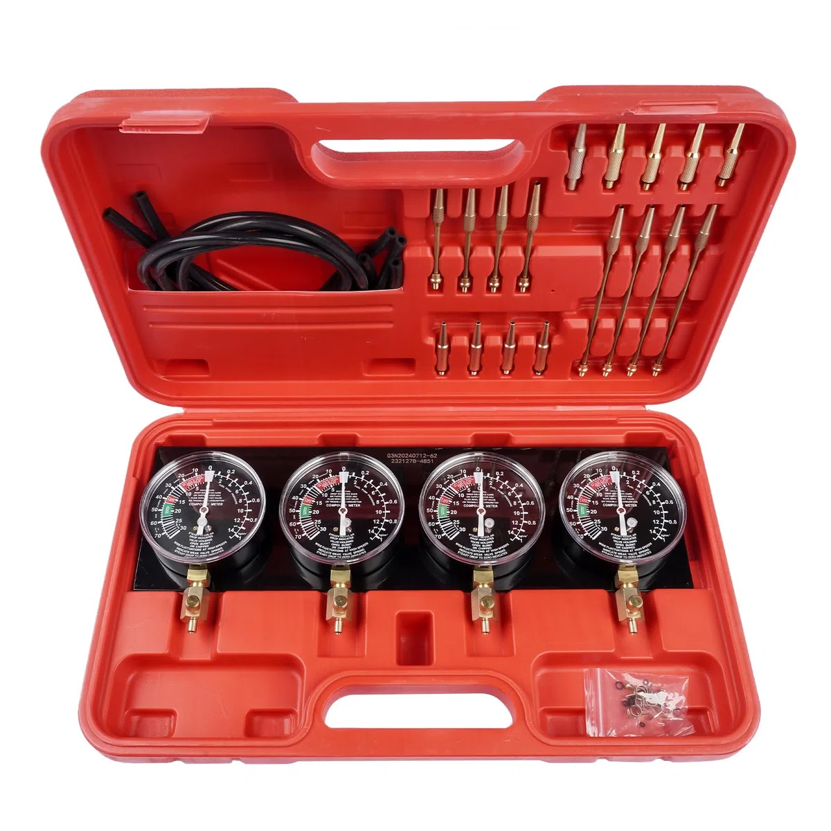 1Set comprobador sincronizador carburador Metal Rojo 4 Relojes sincronizadores comprobador sincronizador