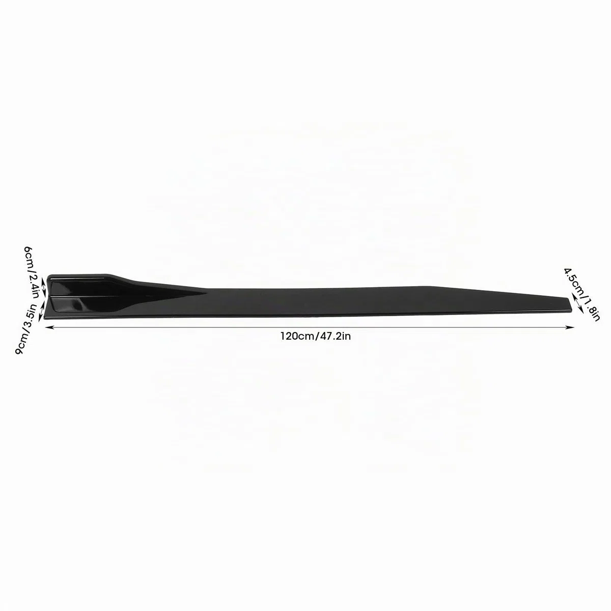 Ejoyous Alerón de alas para coche, 2 unidades de faldones laterales para coche, 120 cm, universal, para coche, color negro brillante, Ejoyous785amse14r