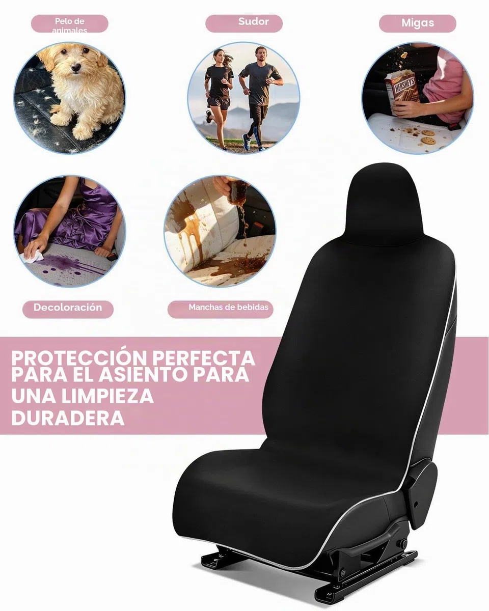Funda de Asiento Impermeable de Neopreno para Tesla Model Y/3 Delanteros – Antideslizante, Ideal para Taller y después del Deporte, con Funda de cinturón y reposabrazos (Negro)