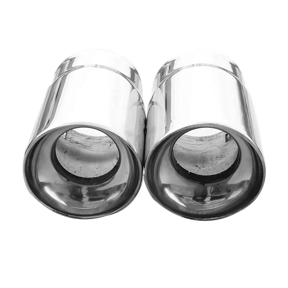 Autohobby 6017 - Doble embellecedor de tubo de escape universal para tubo de escape deportivo de acero inoxidable hasta 65 mm cromado A B C G H J CC 3 4 5 6 7