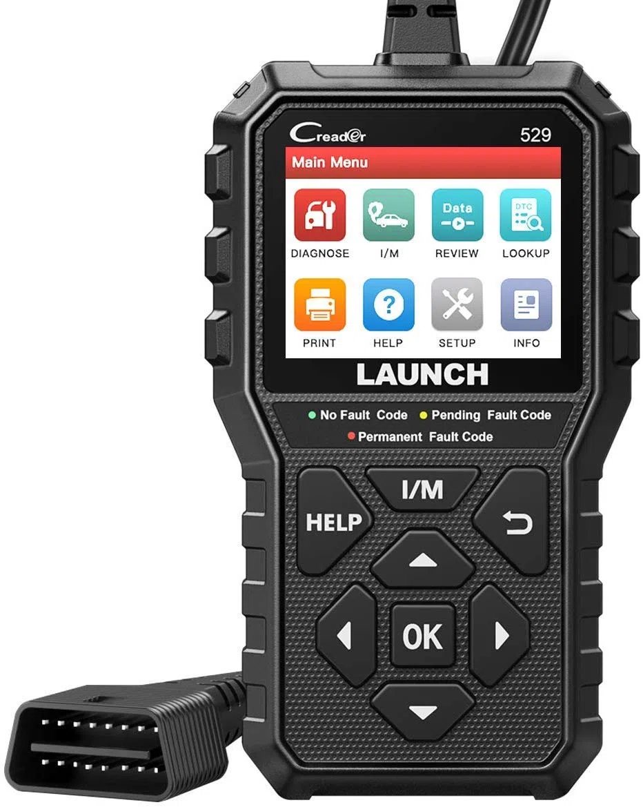 Launch CR529 Interfaz de Diagnosis Code Reader OBD2 Lector y Apagado Luz de Error Motor Datos en Tiempo Real Prueba de Emisiones Sensor O2 y Prueba EVAP